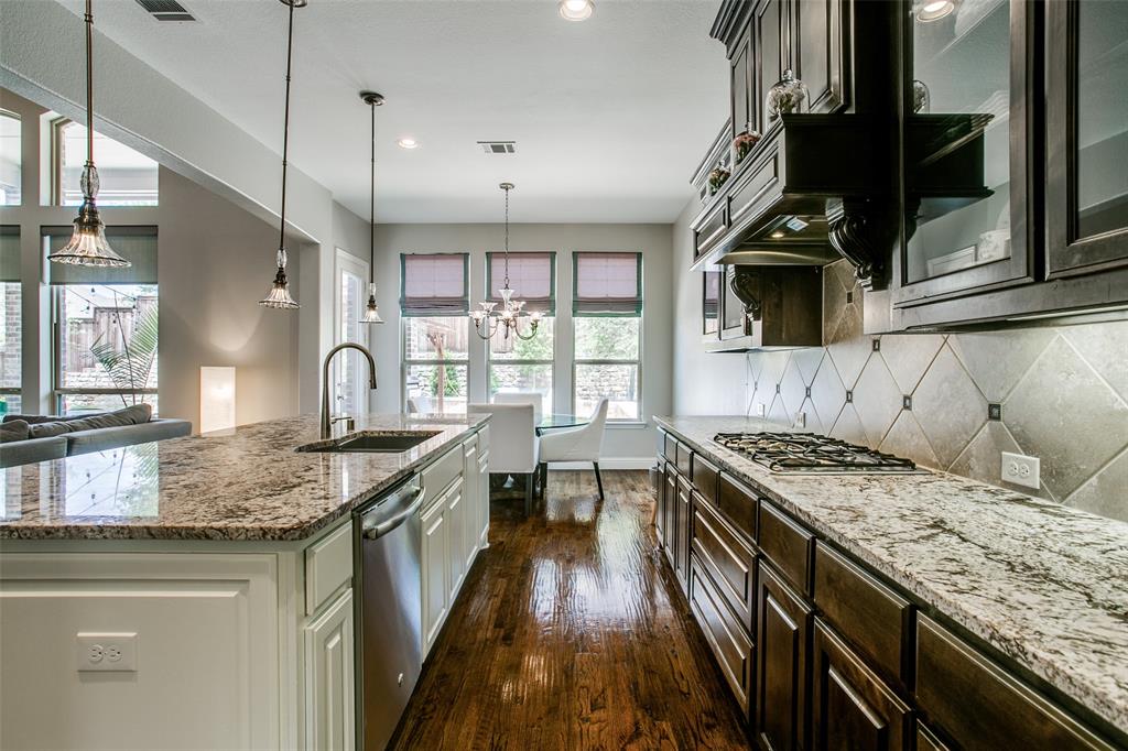 1518 Saddle Tree Road Frisco, TX 75036 - Photo 13 of 40 a kitchen with stainless steel appliances granite countertop a sink stove and cabinets