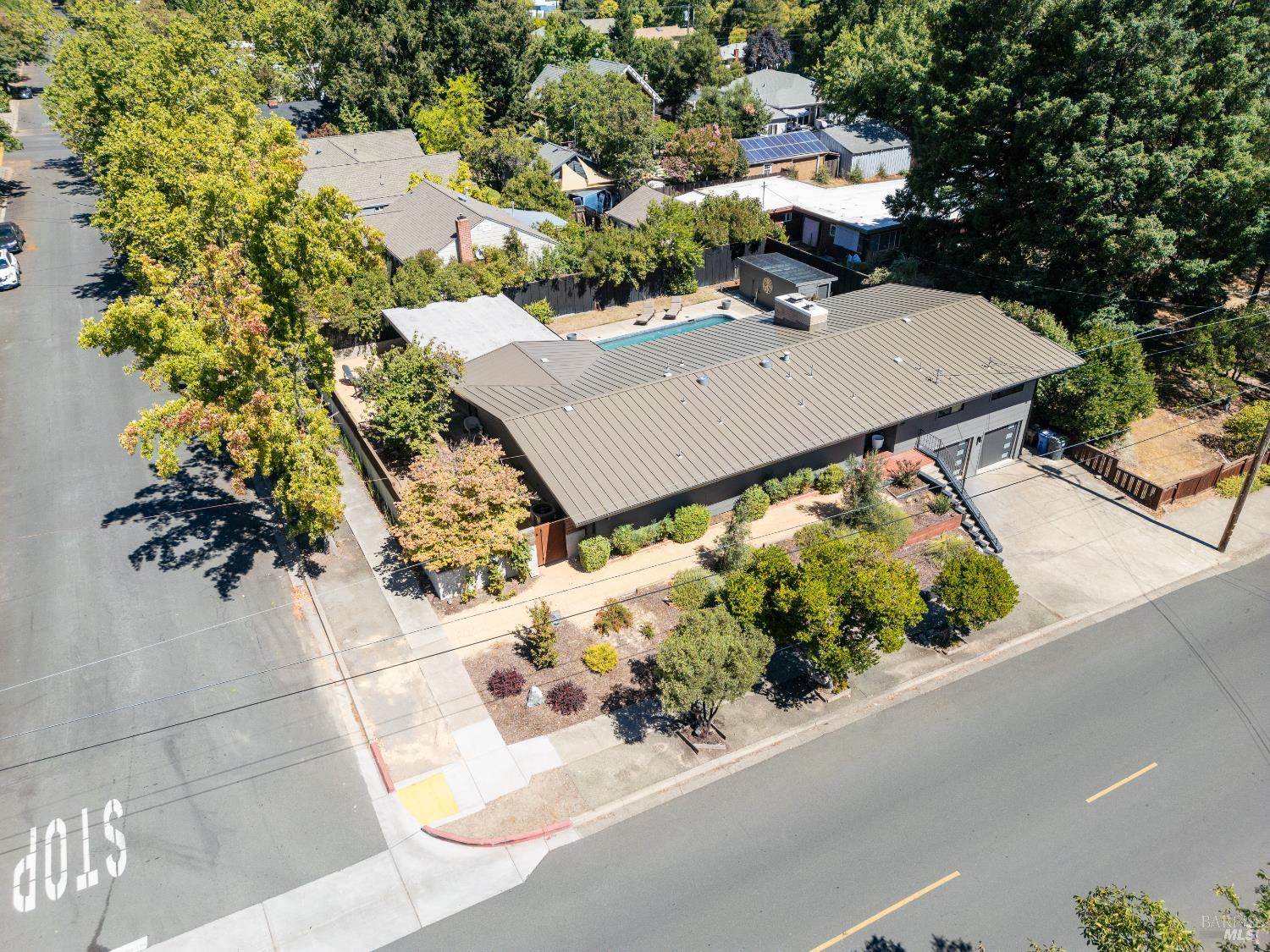788 Walnut Avenue Ukiah, CA 95482 - Photo 36 of 36 an aerial view of a house with a yard and potted plants