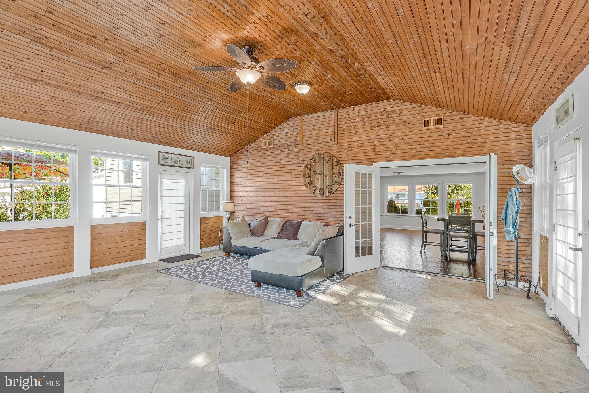 Additional Living Room  with Pine Vaulted Ceiling