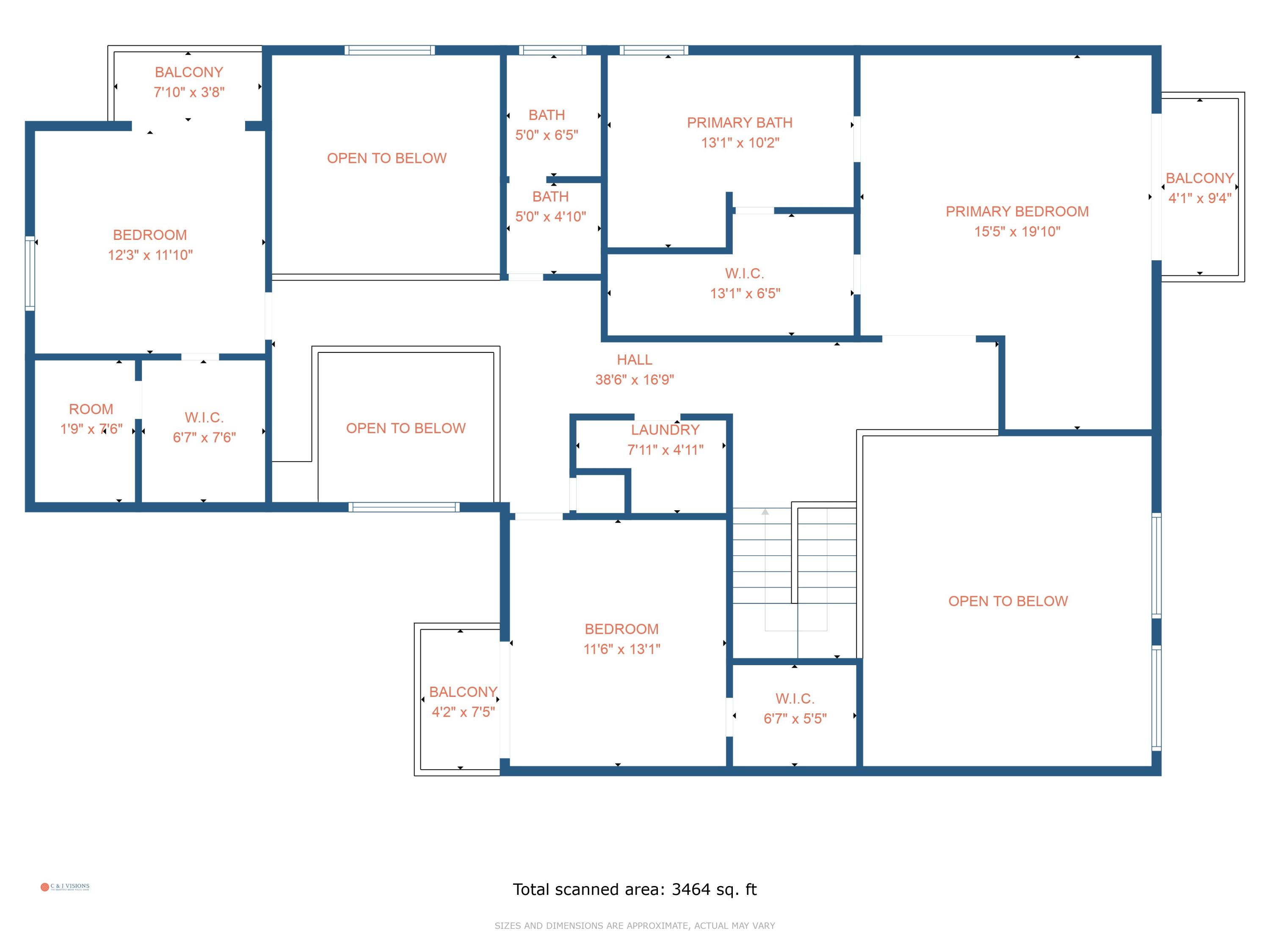 6538 Via Benita Boca Raton, FL 33433 - Photo 45 of 45 2-2nd_floor_dimensions_6538_via_benita_b