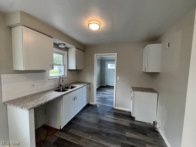 28846 Alton Road Wickliffe, OH 44092 - Photo 12 of 27 Kitchen featuring a sink, dark wood finished floors, white cabinets, and tasteful backsplash