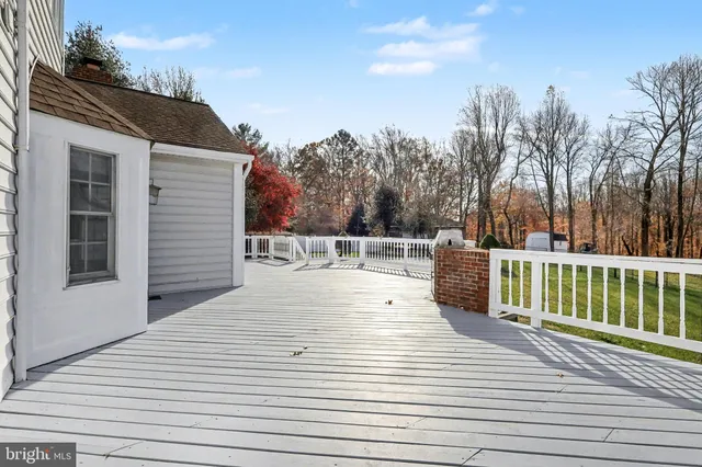 a view of a terrace with trees