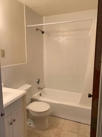 a bathroom with a toilet and a bathtub