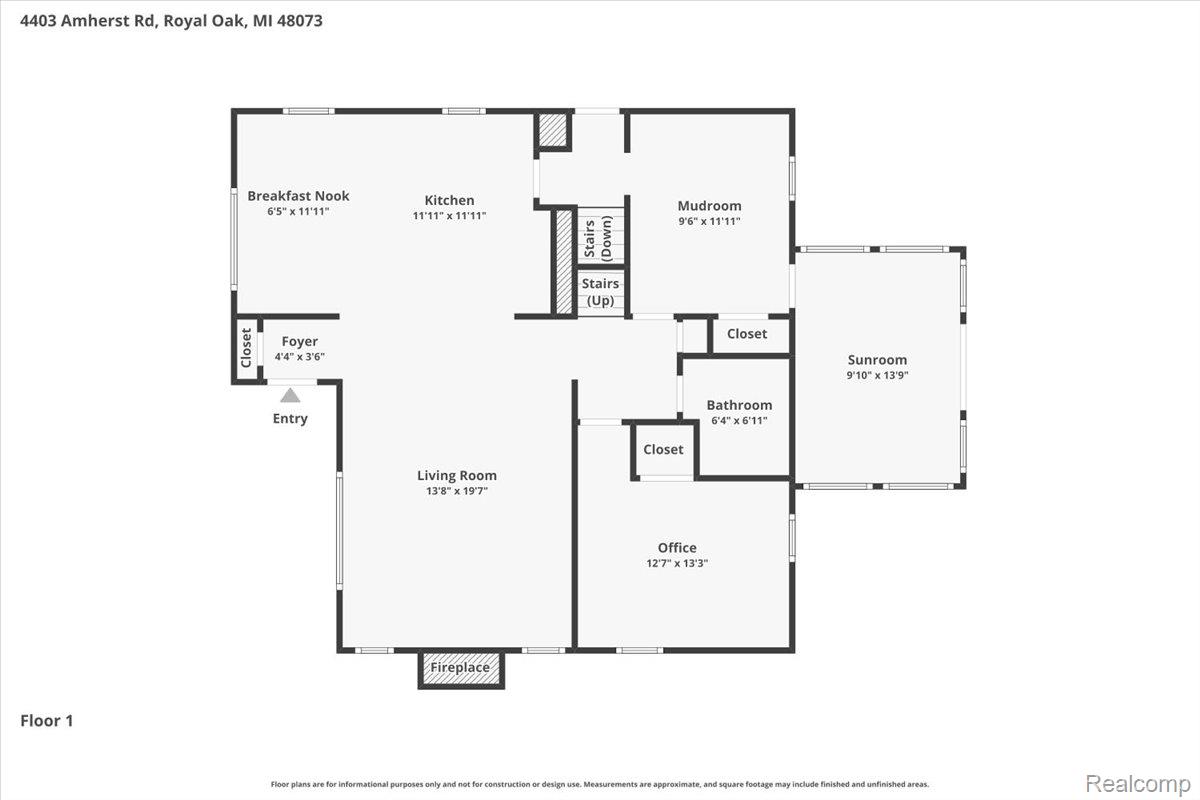 4403 Amherst Road Royal Oak, MI 48073 - Photo 58 of 60 1st Floor Plan