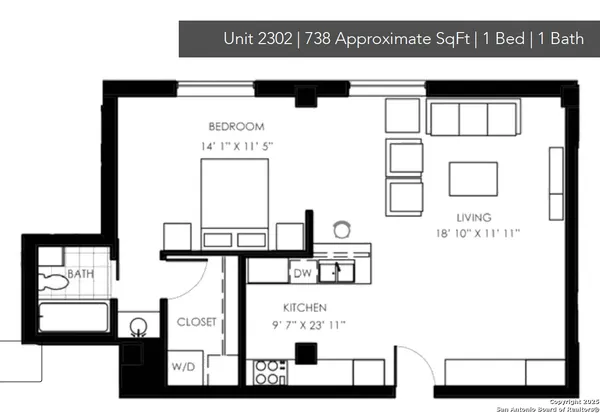 $2,250 | 1115 South Alamo Street, Unit 2302, San Antonio, TX 78210