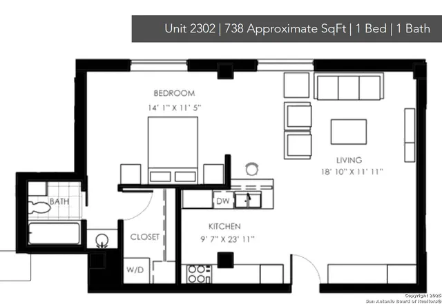 $2,300 | 1115 South Alamo Street, Unit 2302, San Antonio, TX 78210