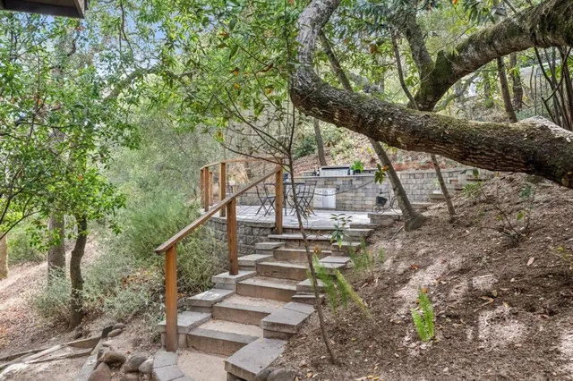 a view of stairs yard