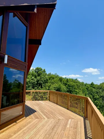 a view of a porch with a porch