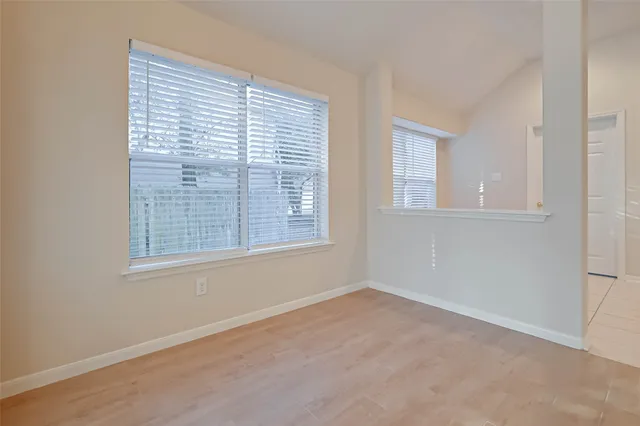 an empty room with a window