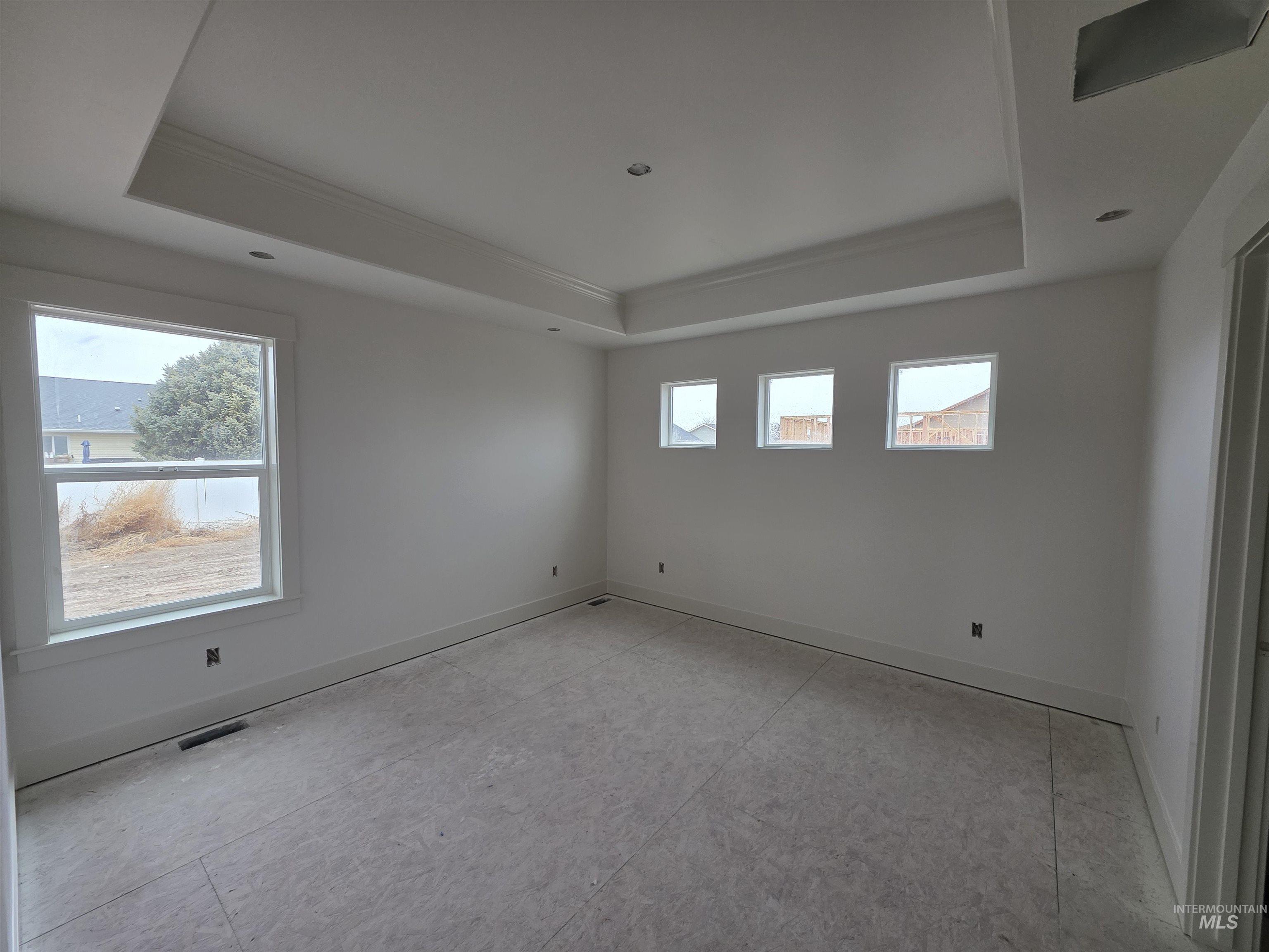 1504 Tverdy Lane Buhl, ID 83316 - Photo 5 of 12 Empty room with plenty of natural light, a raised ceiling, and ornamental molding