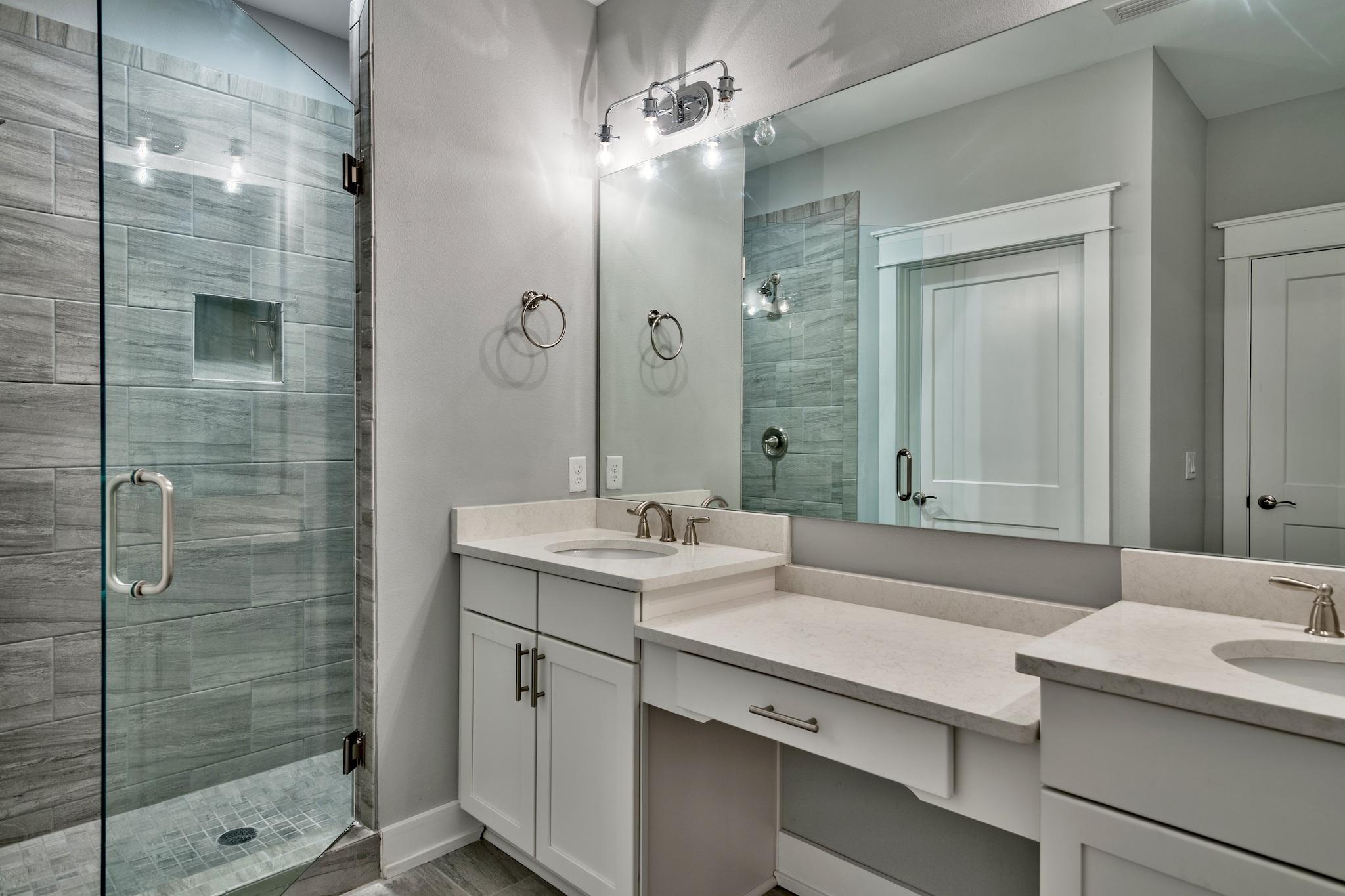Lot 29 West Willow Mist Rd Inlet Beach Inlet Beach, FL 32461 - Photo 21 of 28 a bathroom with a sink and a mirror
