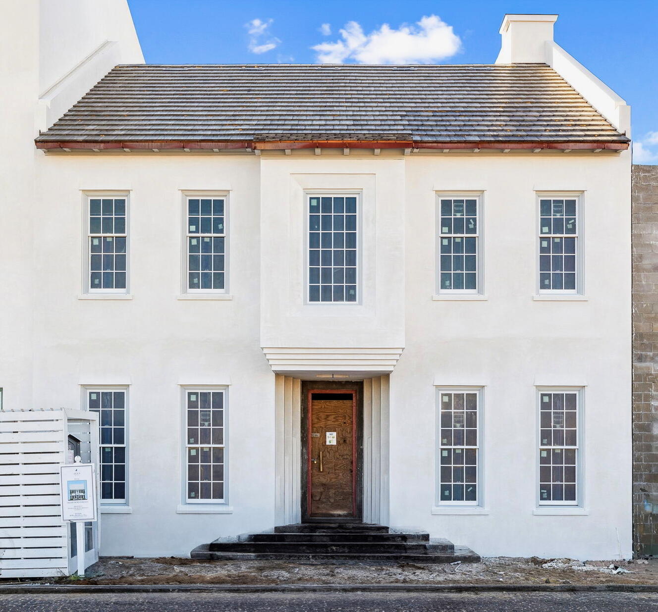 a front view of a house