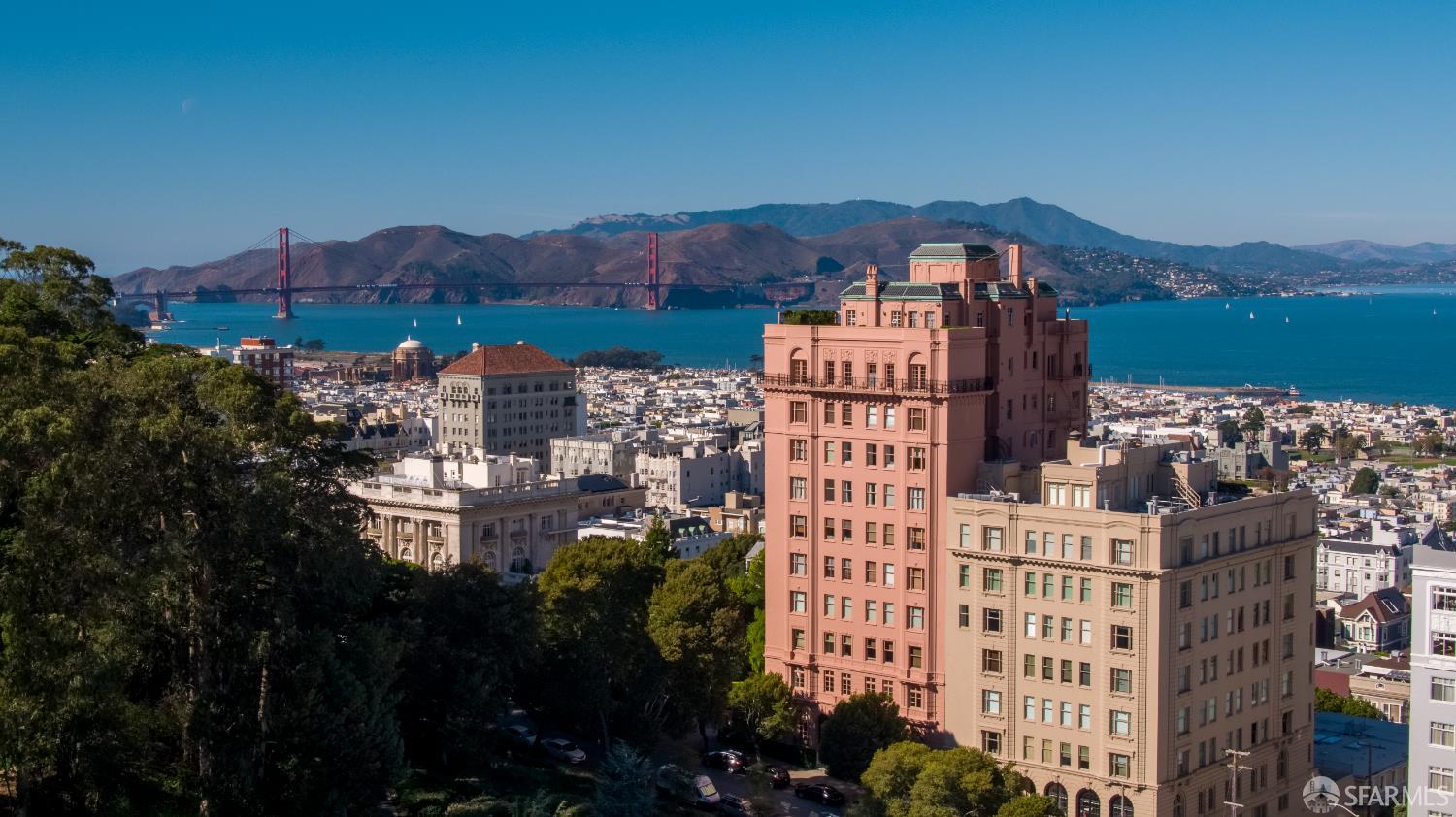 a view of a city with tall buildings