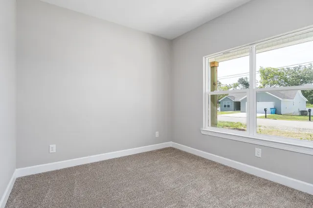 an empty room with a window