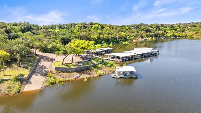 a view of a lake with houses
