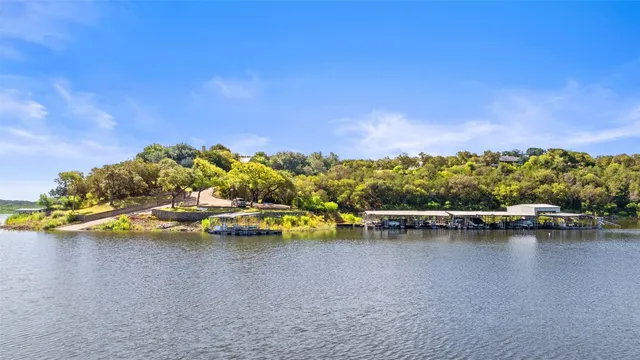 a view of a lake with a mountain in the background