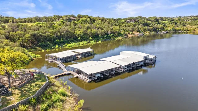 a view of a lake with houses