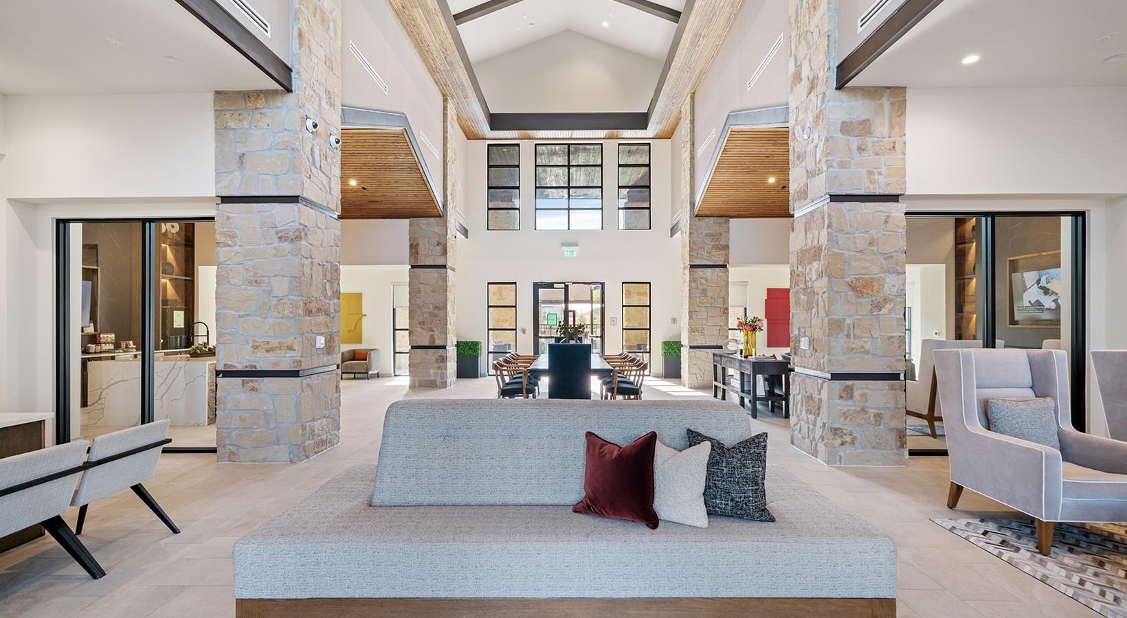 1700 Katy Fort Bend Road, Unit 1301 Katy, TX 77493 - Photo 29 of 30 a living room with fireplace furniture and a large window