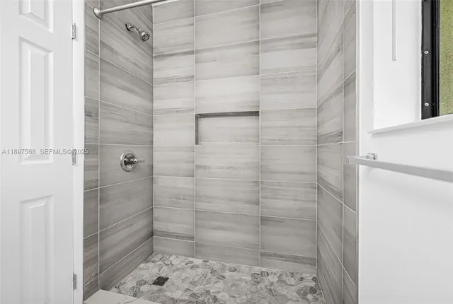 a bathroom with a shower