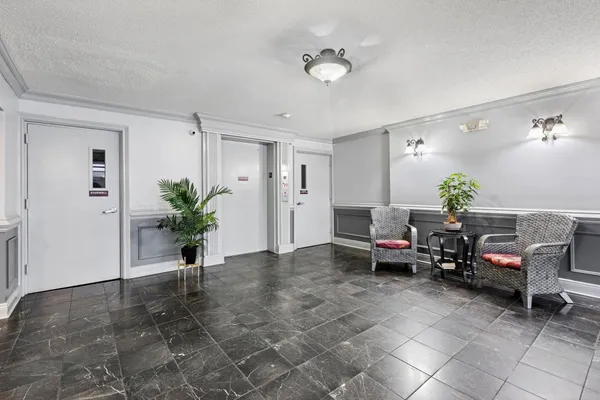 a living room with furniture