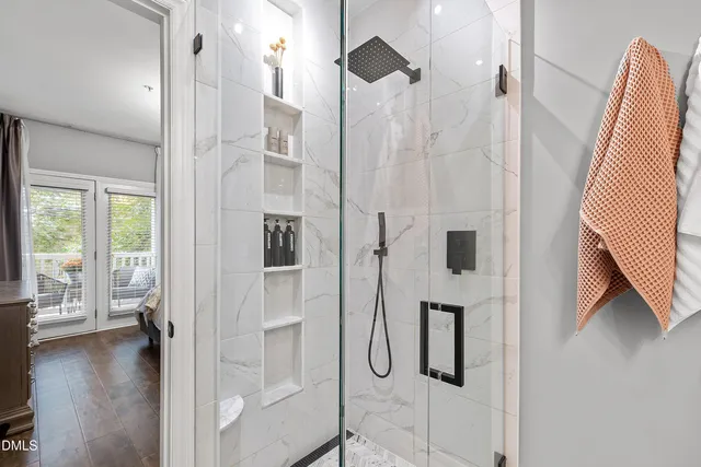 a bathroom with a shower