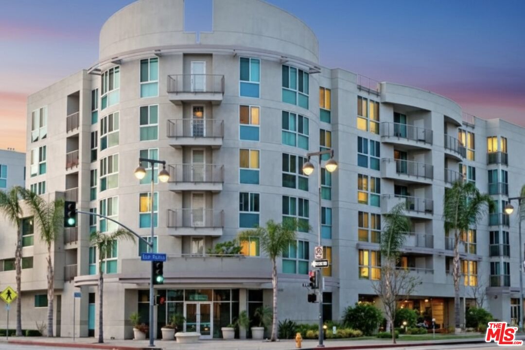 a front view of a multi story building