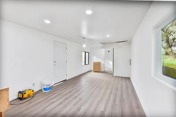 an empty room with a window