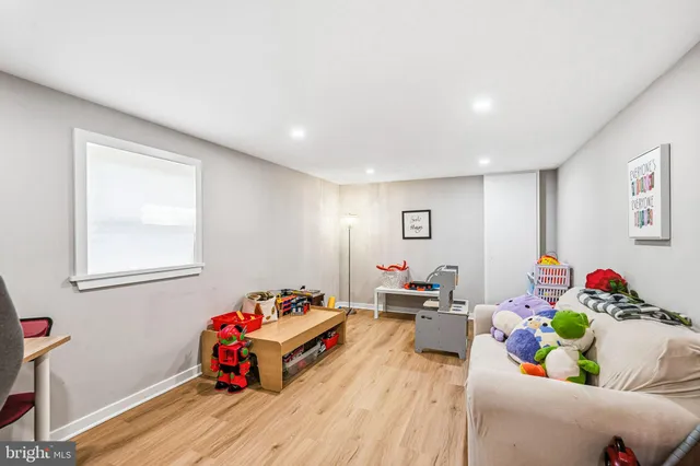 a view of a balcony with wooden floor