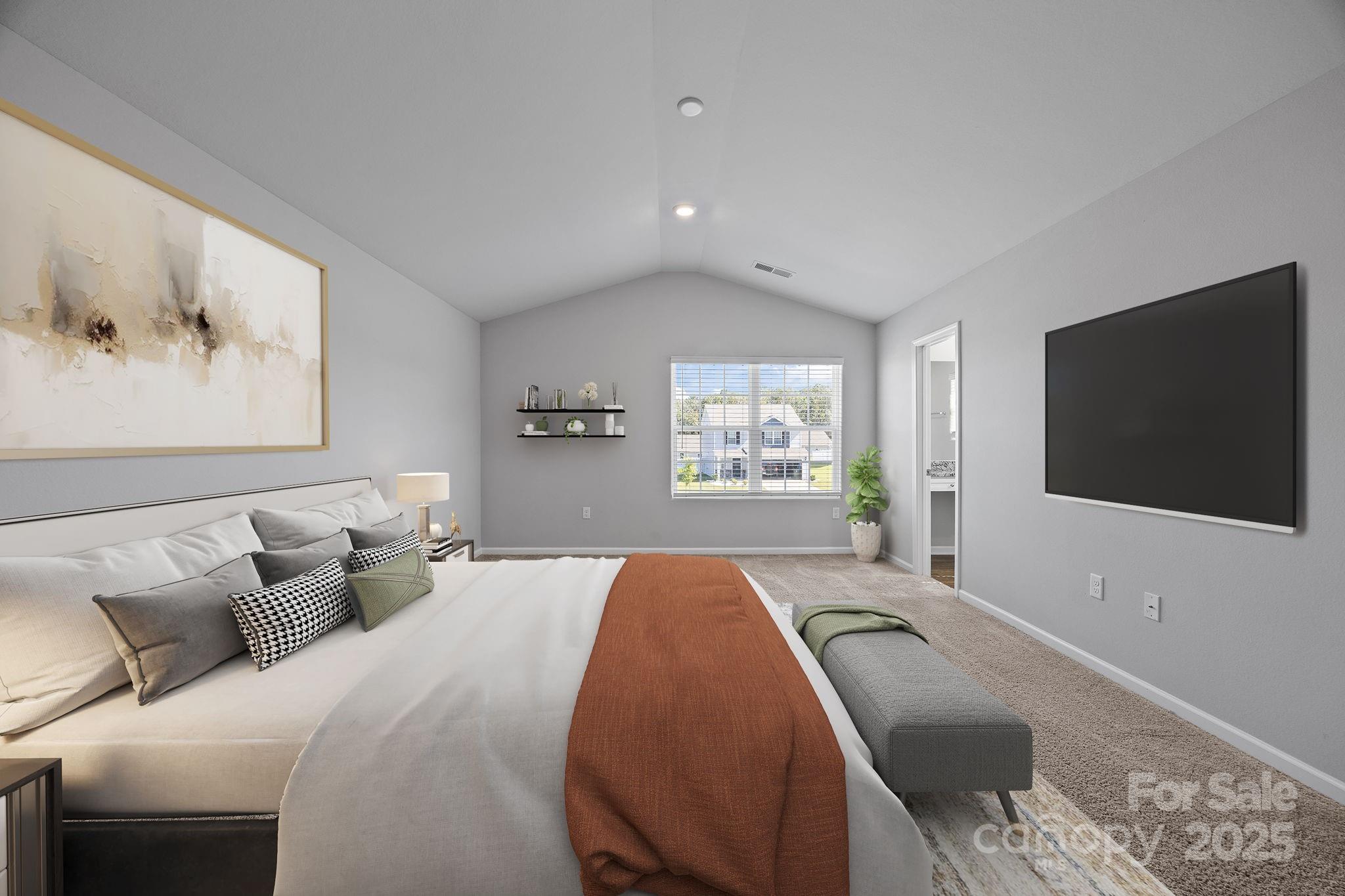 163 Kipling Lane Kings Mountain, NC 28086 - Photo 13 of 46 a bed room with a bed and a flat screen tv