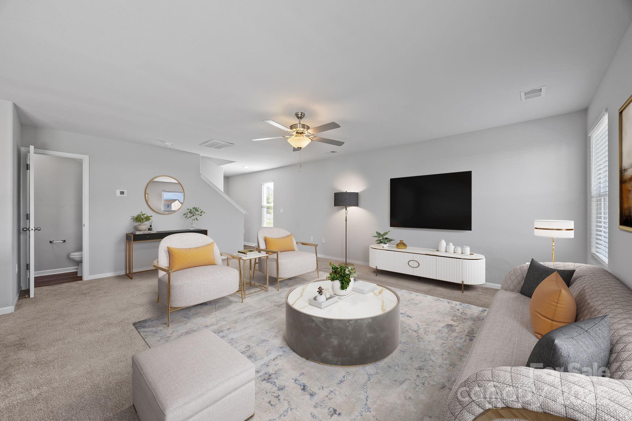 163 Kipling Lane Kings Mountain, NC 28086 - Photo 5 of 46 a living room with furniture and a flat screen tv