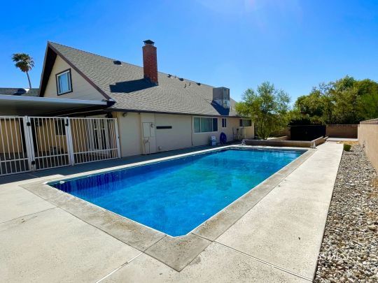 656 West Felspar Avenue Ridgecrest, CA 93555 - Photo 38 of 45 a view of swimming pool with a yard