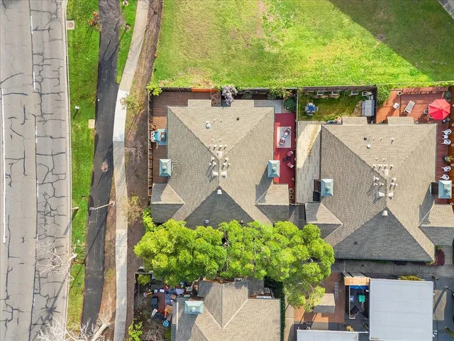 an aerial view of a city
