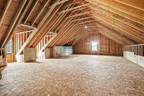 a big room with closet and fence