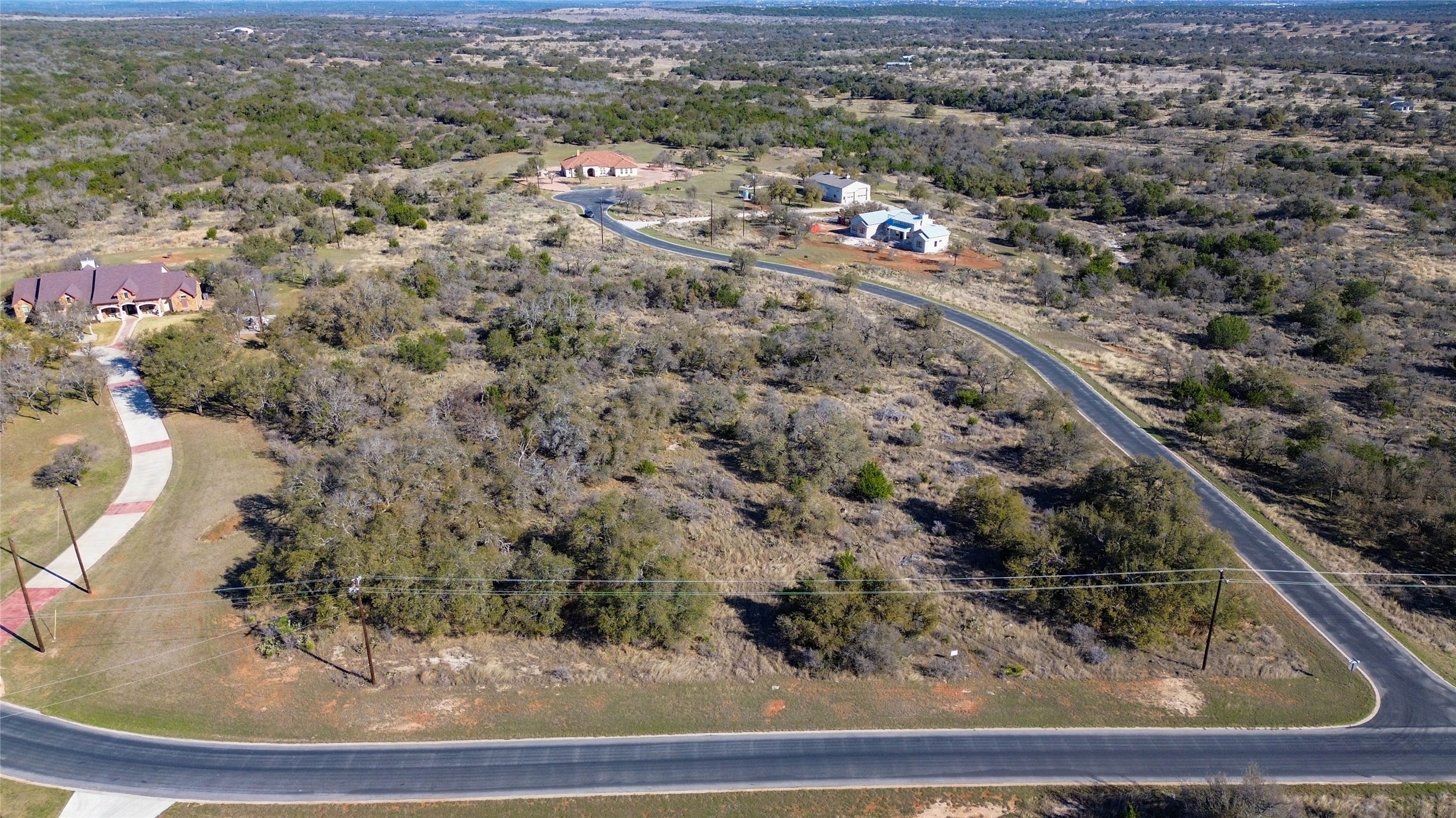 Lot 20 Comanche Ridge Round Mountain, TX 78663 - Photo 6 of 34 AERIAL - STREET SIDE OF LOT 20