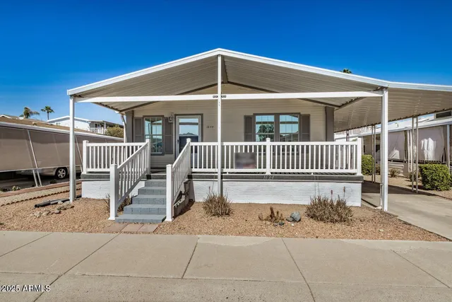 a view of a house with a porch