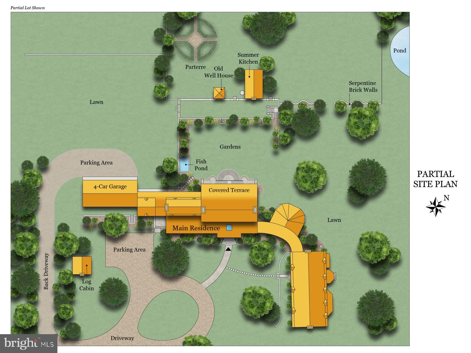 2224 Crenshaw Road Upperville, VA 20184 - Photo 4 of 50 Partial Site plan of the main house and gardens