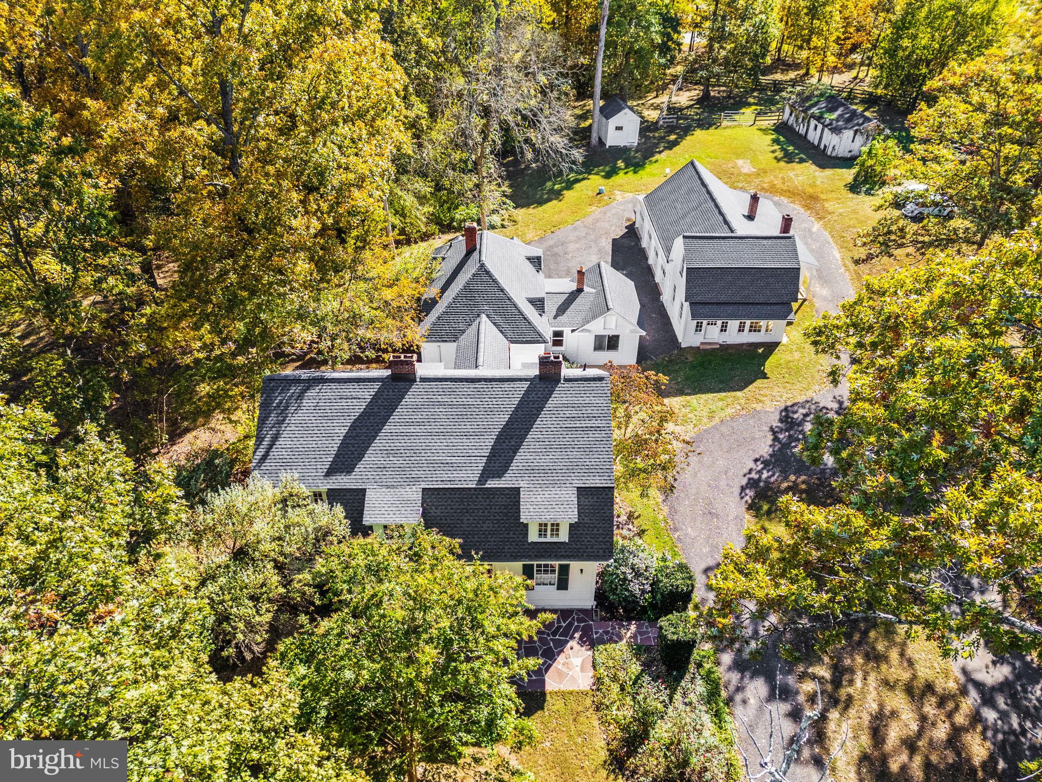 an aerial view of a house