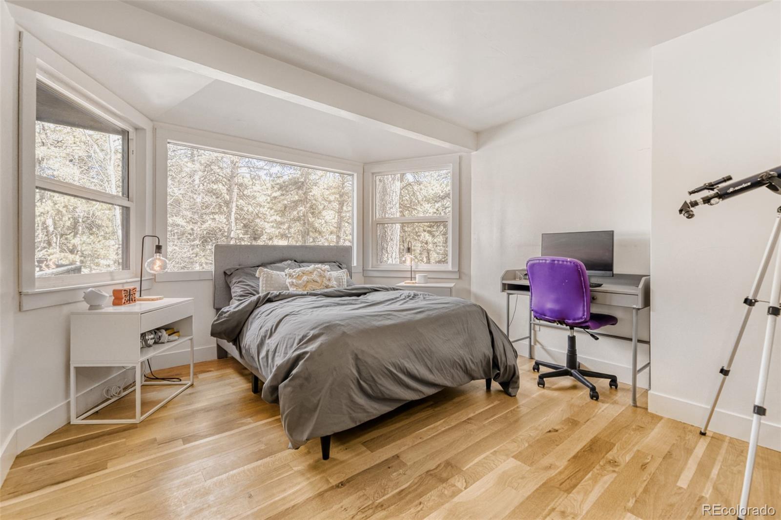 7489 South Turkey Creek Road Morrison, CO 80465 - Photo 21 of 28 a bedroom with a bed and a window