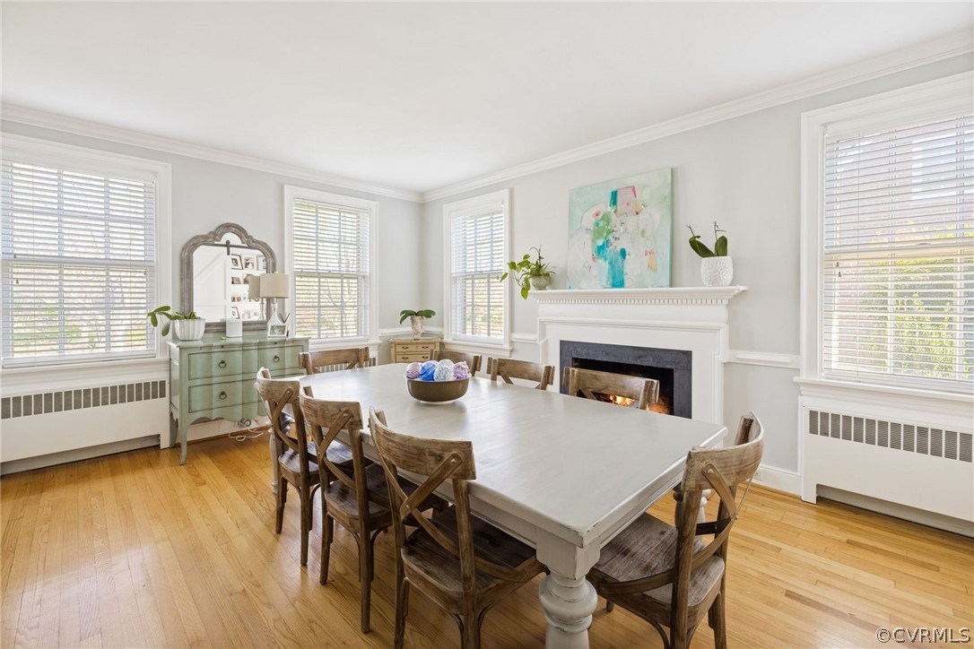3807 Dover Road Richmond, VA 23221 - Photo 20 of 44 Hardwood floors, chair & crown moulding, fireplace