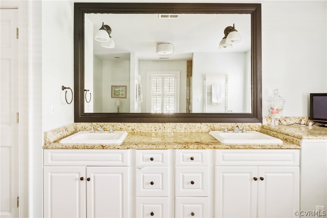 3807 Dover Road Richmond, VA 23221 - Photo 25 of 44 Master bath double sink vanity with granite counte
