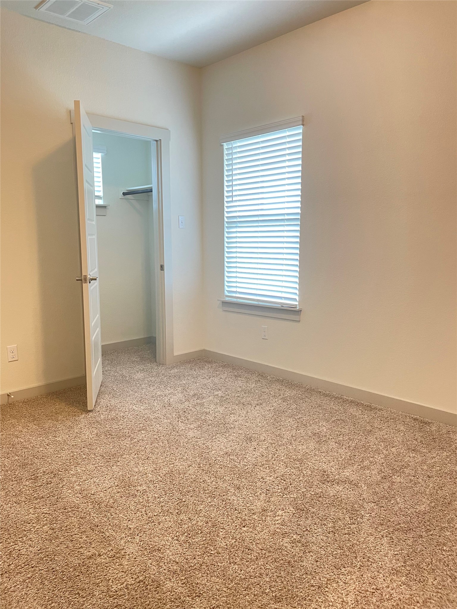 5128 Vanner Path Georgetown, TX 78626 - Photo 14 of 20 Spacious room featuring neutral carpeting, window with blinds, and a walking closet.