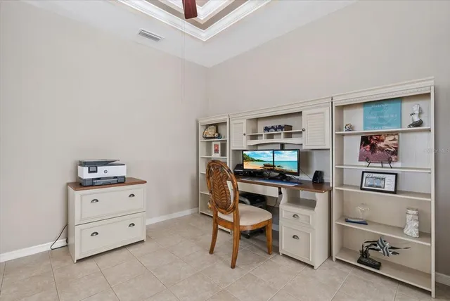 a view of workspace with cabinet