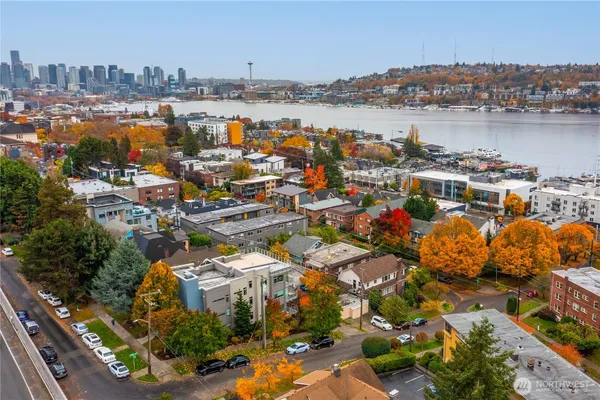 an aerial view of a city