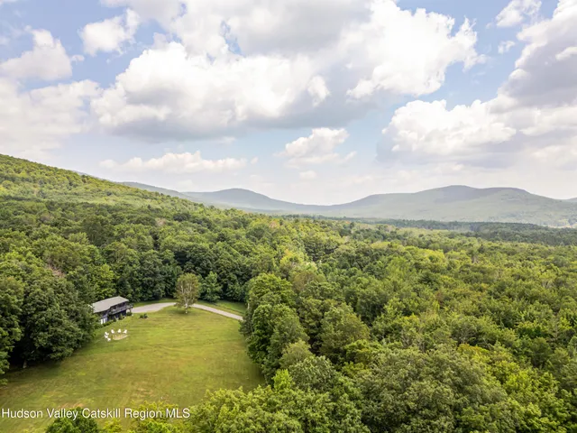a view of a lake with a mountain in the background
