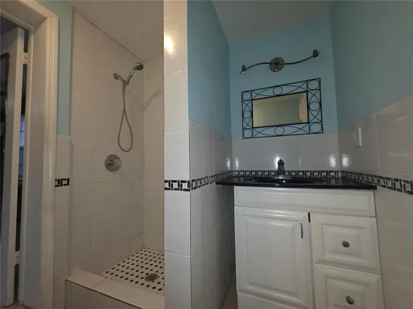 a bathroom with a shower