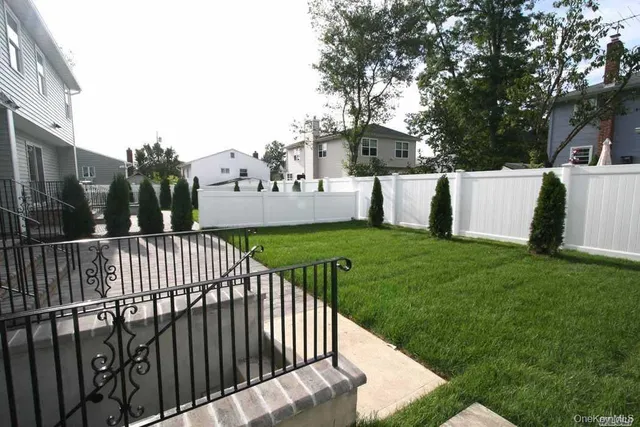 a view of a porch with a yard