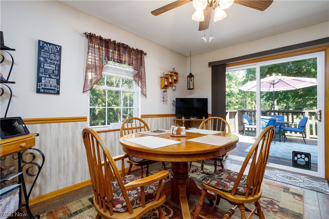 9929 Finley Road Wooster, OH 44691 - Photo 17 of 33 Dining area with ceiling fan