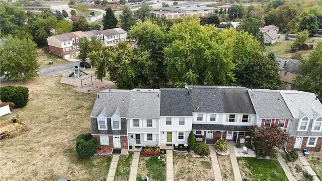an aerial view of multiple houses