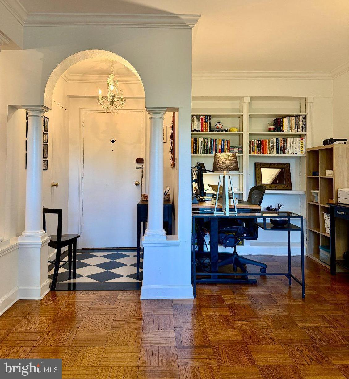 2500 Q Street Northwest, Unit 307 Washington, DC 20007 - Photo 5 of 13 Elegant entryway with modern workspace.