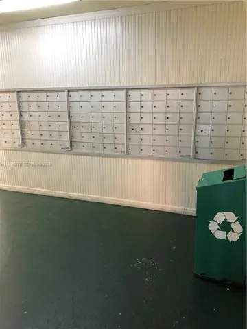 a view of a bench in a room